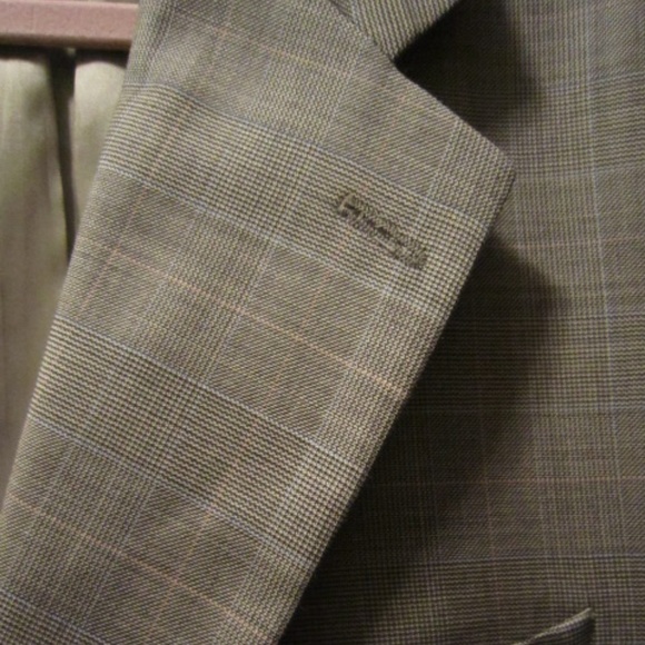 CHAPS RALPH LAUREN TAN PLAID SUIT JKT BLAZER 42R - Picture 4 of 8